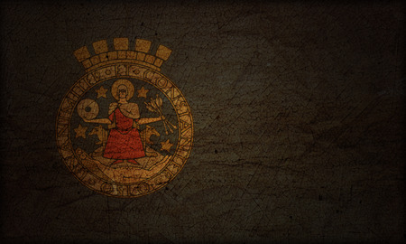 old vintage flag of Oslo region of norwayの写真素材