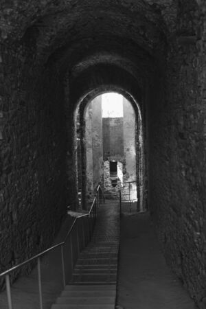 august 2018, ujazd village, poalnd: ruins of old polish castle called krzyztoporのeditorial素材