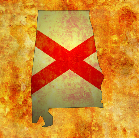 territory of Alabama state isolated from other states of USAの写真素材