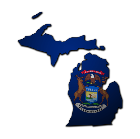territory of Michigan state isolated from other states of USAの写真素材