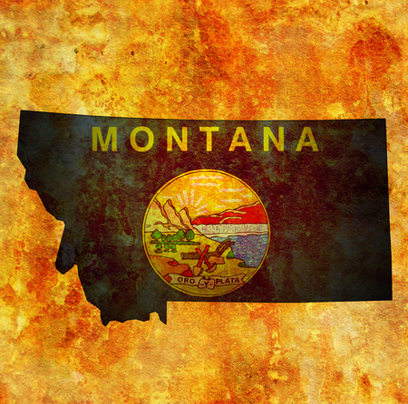 territory of Montana state isolated from other states of USAの写真素材