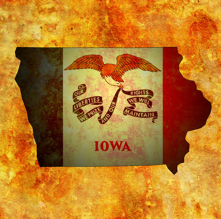 territory of Iowa state isolated from other states of USAの写真素材