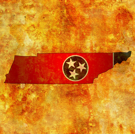 territory of Tennessee state isolated from other states of USAの写真素材
