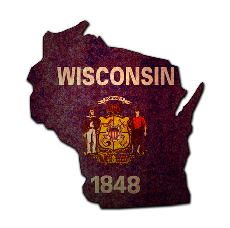 territory of Wisconsin state isolated from other states of USAの写真素材