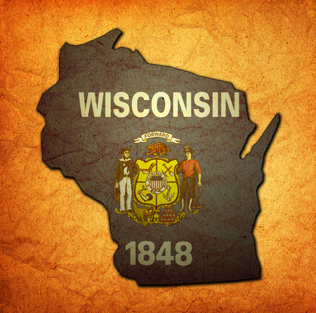 territory of Wisconsin state isolated from other states of USAの写真素材