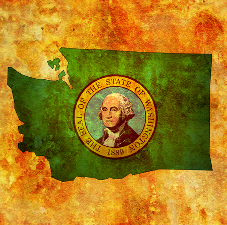 territory of Washington state isolated from other states of USAの写真素材
