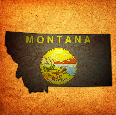 territory of Montana state isolated from other states of USAの写真素材