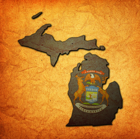 territory of Michigan state isolated from other states of USAの写真素材