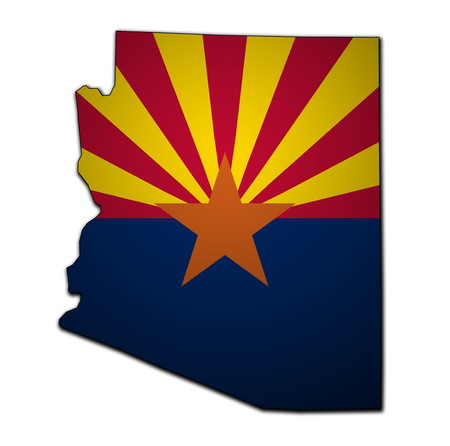 territory of Arizona state isolated from other states of USAの写真素材