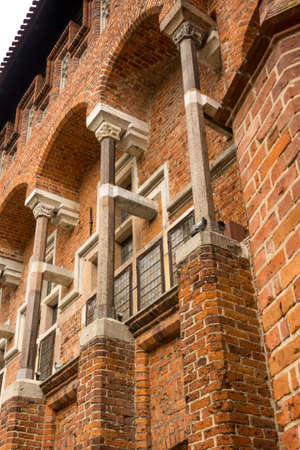 august, 2019, malbork, poland: Detail of walls of malbork castle
