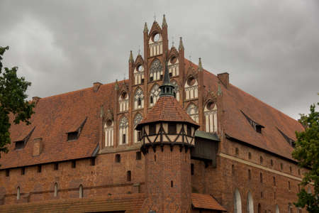 august 2019, malbork, Poland: walls and towers of a gothic castle of Malbork