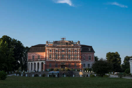 Kurozweki, Poland, 26 July 2021: Kurozweki Palace during renovationのeditorial素材