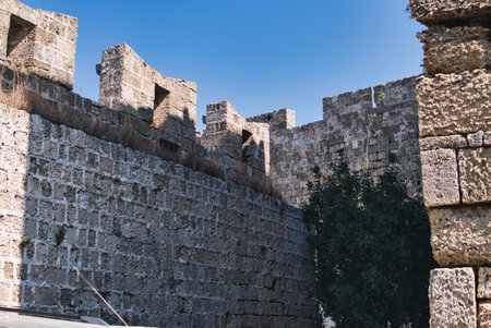 architecture of medieval city of Rhodes in Greeceのeditorial素材