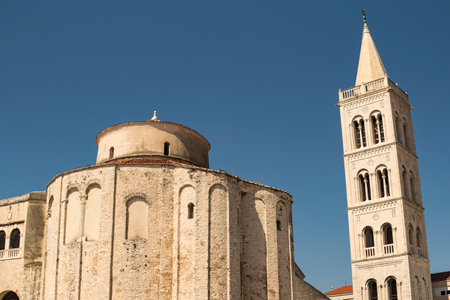 Church of St. Donatus in city of Zadar in Croatia during sunny day with clear skyの写真素材