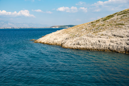 Hilly dalmatian coast of the Adriatic Sea near the city of Vrsi in Croatiaの写真素材
