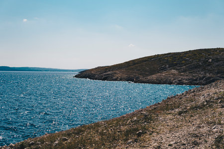 Rocky Coast of Mediterranean Sea in Croatia during summer seasonの写真素材