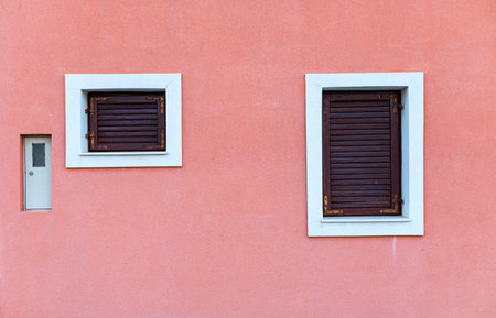 Facade of a pink building