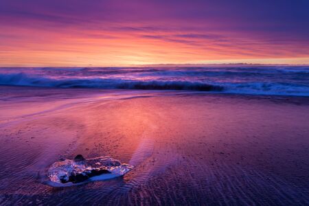 Beautiful day over the famous Diamond beach, Iceland.の写真素材