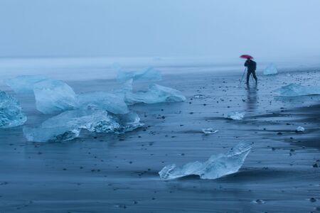 Beautiful day over the famous Diamond beach, Iceland.の写真素材