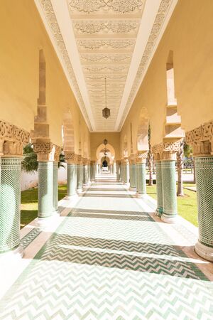 Traditional and typical moroccan architectural details. Mosque in Kenitra, West Chrarda Province,...