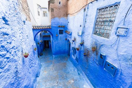 Traditional and typical moroccan architectural details in Chefchaouen, Morocco Africa Nice doors,...