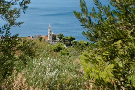 Adriatic Sea, view from Igrane, Dalmatia, Croatiaの写真素材