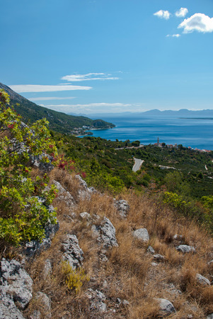 Adriatic Sea, view from Igrane, Dalmatia, Croatiaの写真素材