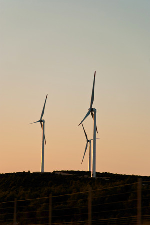 Wind farm in Croatia at duskの写真素材