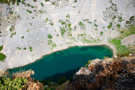 Famous Blue Lake in Imotski - Croatiaの写真素材