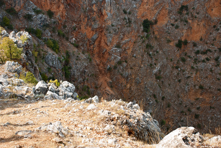 Famous Red Lake in Imotski - Croatiaの写真素材