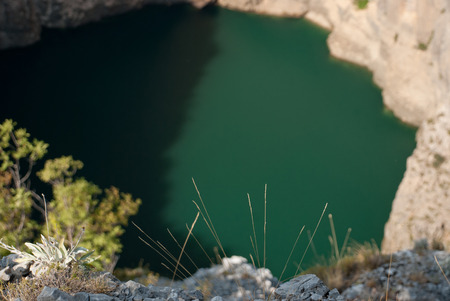 Famous Red Lake in Imotski - Croatiaの写真素材