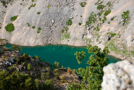 Famous Blue Lake in Imotski - Croatiaの写真素材