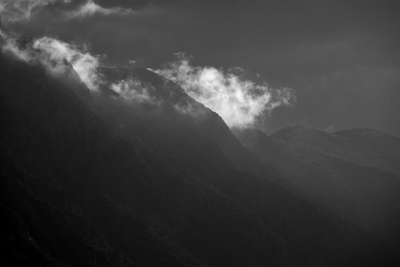 Biokovo mountains in clouds, Igrane, Dalmatia, Croatia