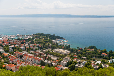 Cityscape of Split, Croatia and the Adriatic Seaの写真素材