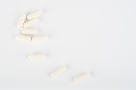Photo of medicine pills on white backgroundの写真素材