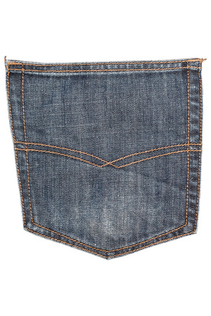 Photo of Jeans pocket isolated on white backgroundの写真素材