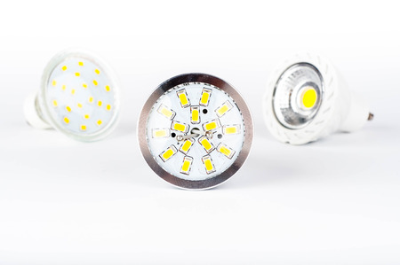Photo of led bulbs on white backgroundの写真素材