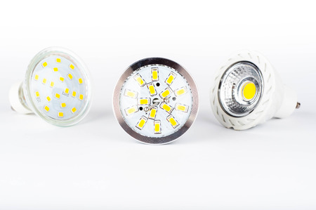 Photo of led bulbs on white backgroundの写真素材