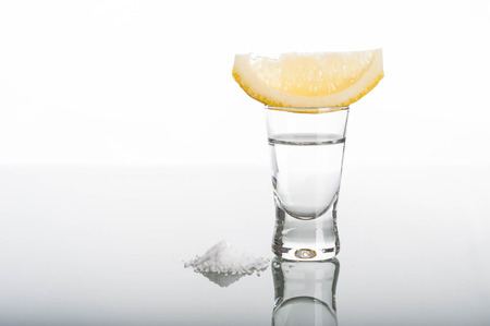 Photo of Shot of tequila with lemon and saltの写真素材