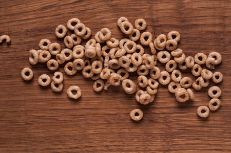 Photo of cereals on brown wooden tableの写真素材