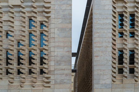 Photo of Modern Buildings of Parliament of Malta in Valletta City - Capitol of Malta の写真素材