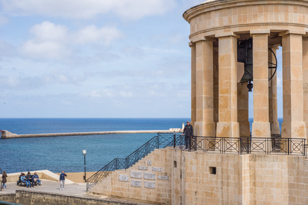 Photo of Mediterranean sea, view from Lower Barrakka Garden, Valletta, Maltaのeditorial素材