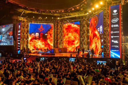 KATOWICE, POLAND - MARCH 3, 2019: Intel Extreme Masters 2019 - Electronic Sports World Cup on march 3, 2019 in Katowice, Silesia, Poland. IEM ESL Couter Strike Global Offensive final, ENCE vs ASTRALIS; esportのeditorial素材
