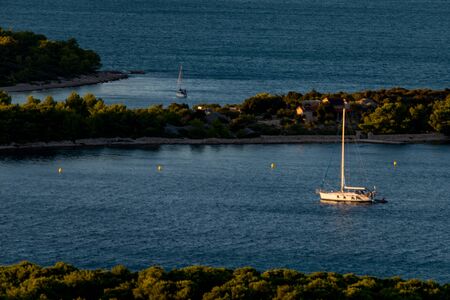 Photo of Yachting on the turquoise Adriatic, Murter, Dalmatia, Croatiaの写真素材