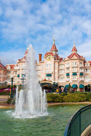 PARIS, FRANCE - JANUARY 19, 2020: Famous theme park Disneyland in Paris, France, Europeのeditorial素材