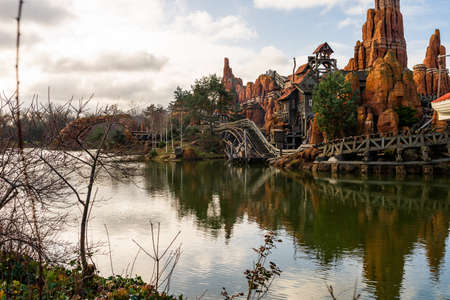 PARIS, FRANCE - JANUARY 19, 2020: Famous theme park Disneyland in Paris, France, Europeのeditorial素材