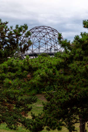 Photo of Sphere Lookout tower in Balatonboglar, Hungary. Tourist atraction with view for Balaton Lake and Badacsony hill.の写真素材