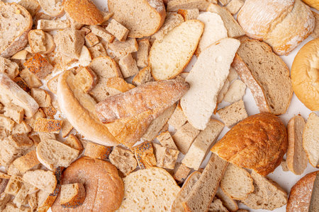 Photo of Slices of old, dry bread. Intended for a breadcrumbs of for the cattle. Dry bread.の写真素材
