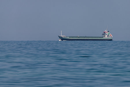 Photo of Big cargo ship sailing in the Baltic Seaの写真素材