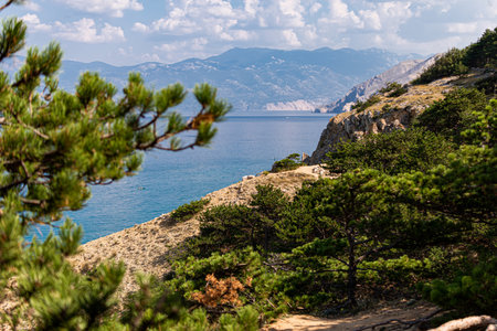 Photo of Beautiful mediterranean lanscape, Baska, Krk Island, Croatiaの写真素材